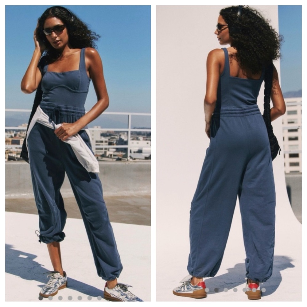 New! FP Movement by Free People inbound onesie Navy Jumpsuit 2924 - Picture 2 of 14